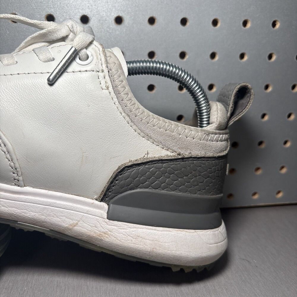 True Linkswear Lux Pro Tour Golf Shoes Mens Sz 11 White Gray Leather Spikeless - Picture 10 of 14